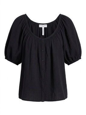 Apiece Apart La Lidia Scoop Neck Puff Sleeve Blouse 100% Organic Cotton XS